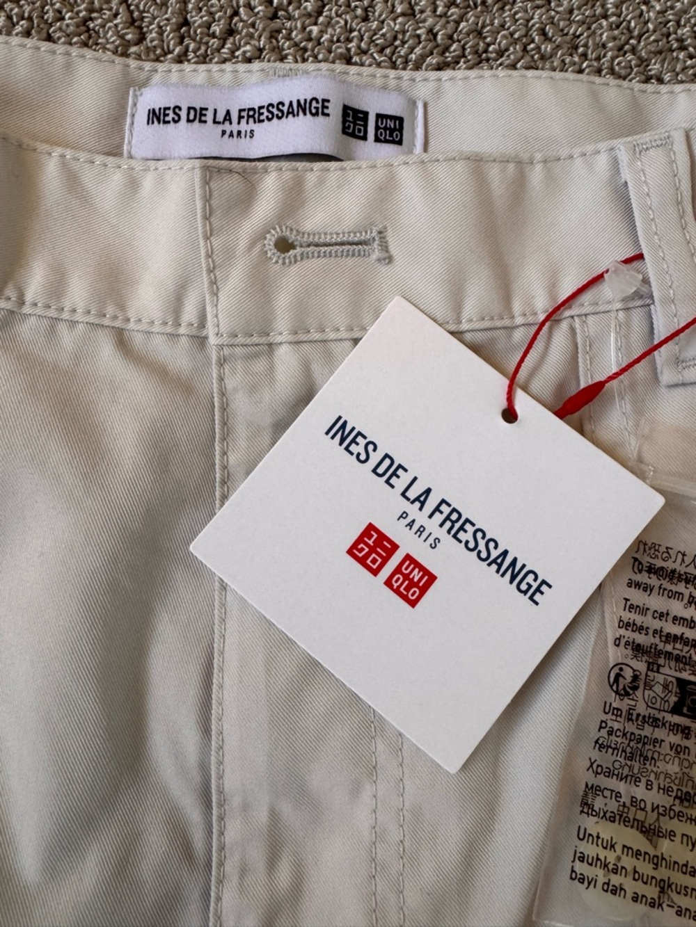 BNWT INES DE LA FRESSANGE X UNI QLO Off White Baker Pants Sz 6